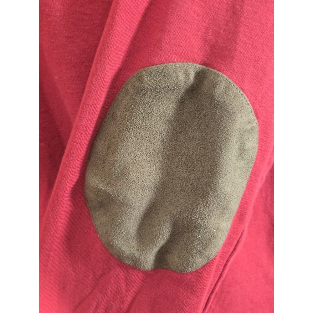 LRL Ralph Lauren Gorpcore Red Cotton Long Sleeve Elbow Patch Top Women's XL - Picture 7 of 8